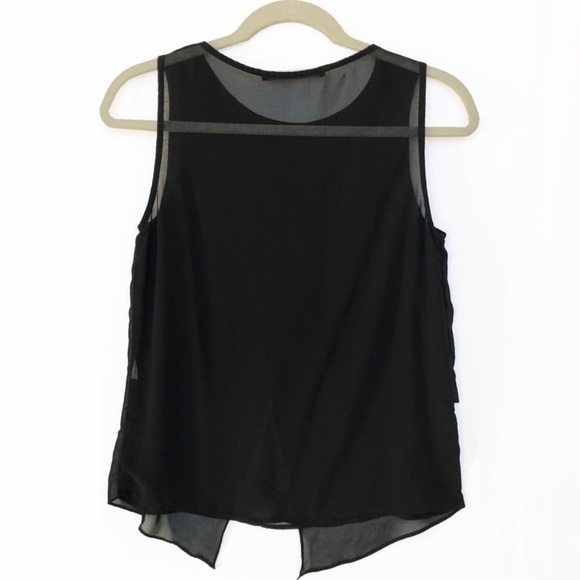 ZARA BLACK TIERED SLEEVELESS BLOUSE - EUC - Picture 3 of 5